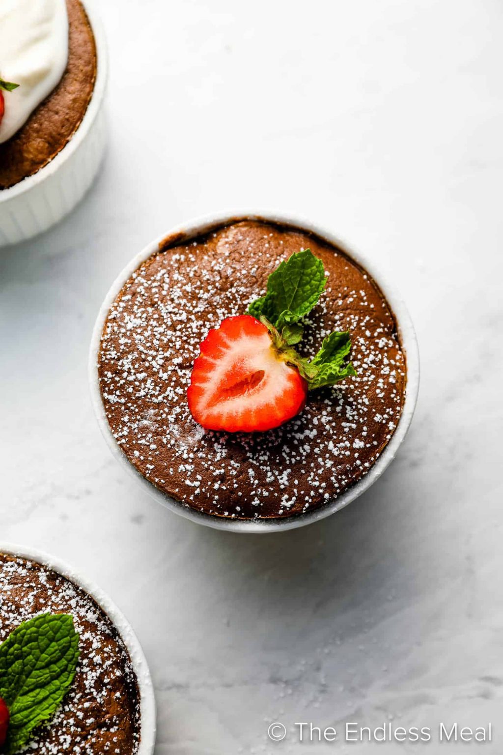 A Chocolate Soufflé hot out of the oven.
